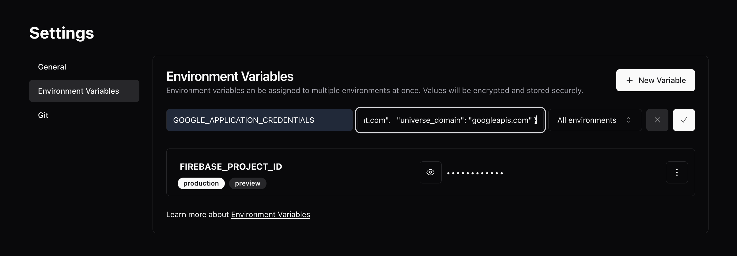 Environment Variable