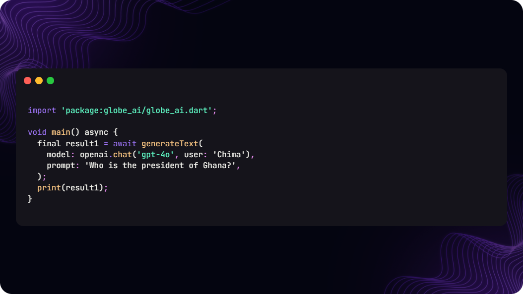 Generate Text Function Call